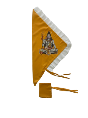 Meditating Shivji with Trishul Flag